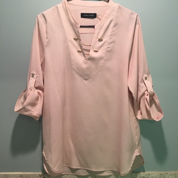 Ivanka Trump Tops - Ivanka Trump | Blush Blouse With Pin-Up Sleeves